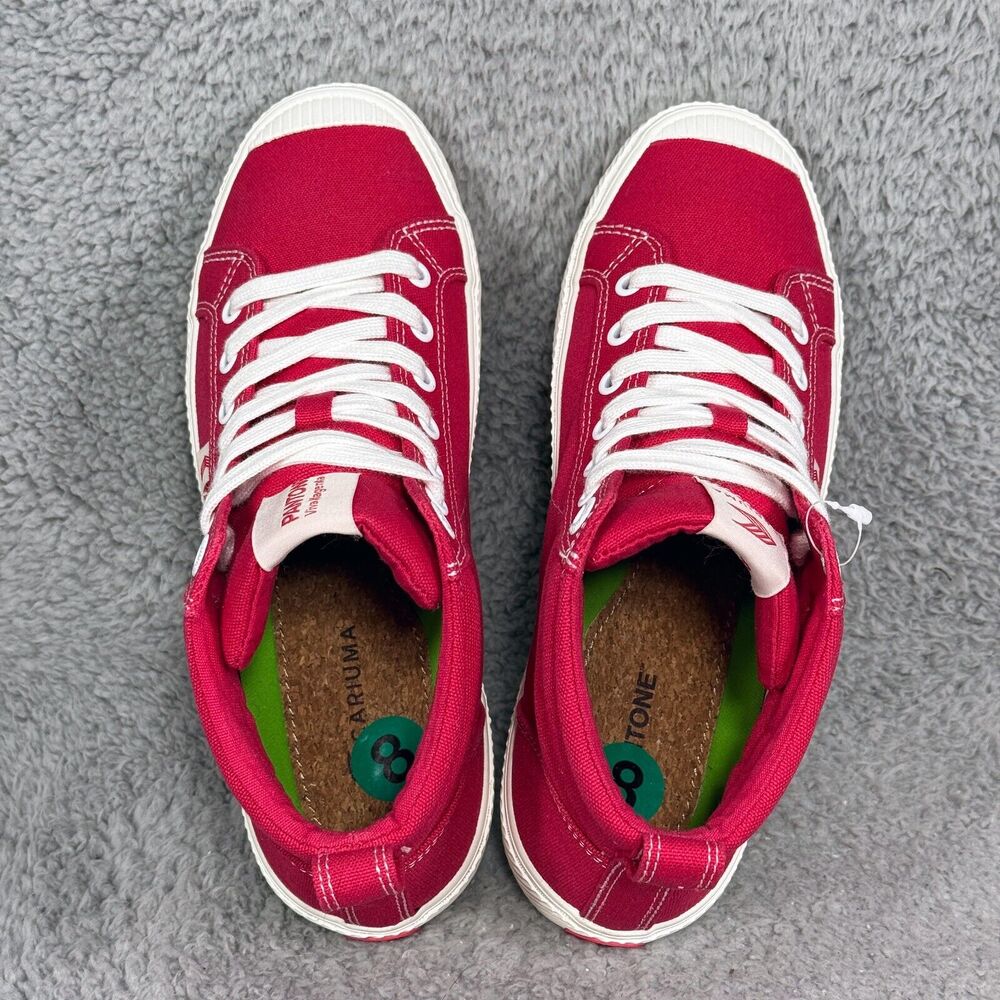 Cariuma Pantone Viva Magenta Womens Size 8 High Top Sneakers Shoes Red Canvas - Picture 5 of 9
